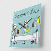 Verpleegkundeleclok "De Ziekenhuis" Vierkante Klok (Hoek)