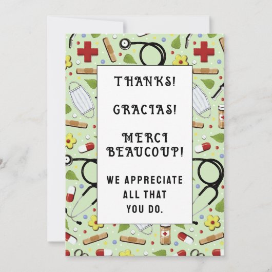 Verpleegkundelerkaarten Bedankkaart (Voorkant)