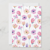Verpleegkundepartij Waterverf Paarse Floral Kaart (Achterkant)