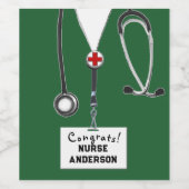 Verpleegkundeschool voor verpleegkundig Afstuderen Wijn Etiket (Enkel label)