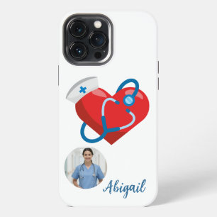 Verpleegkundestudent Hart Stethoscoop Verpleegster iPhone 13 Pro Max Hoesje