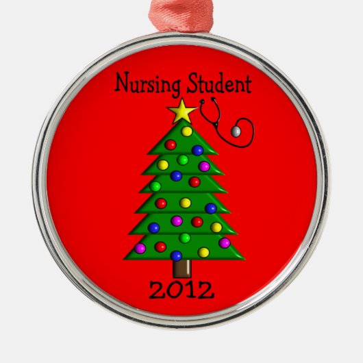 Verpleegkundestudent kerstversiering 2012 metalen ornament (Voorkant)