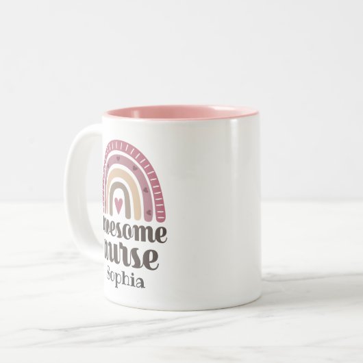 Verpleegkundewaardering op persoonlijke titel tweekleurige koffiemok (Voorkant links)