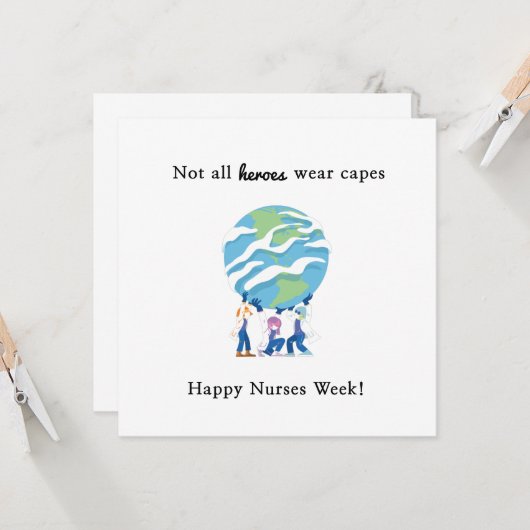 Verpleegkundeweek bedankt je held kaart (Voorkant / Achterkant in situ)