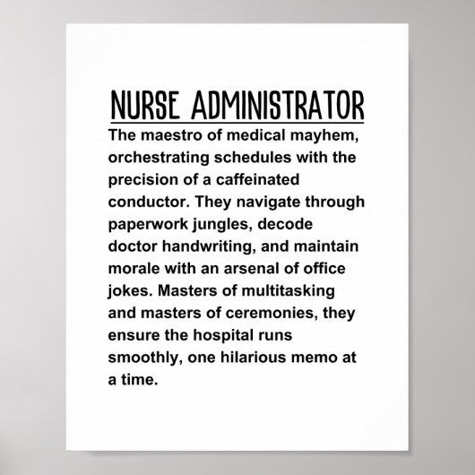 Verpleegkundig administrateur poster (Voorkant)