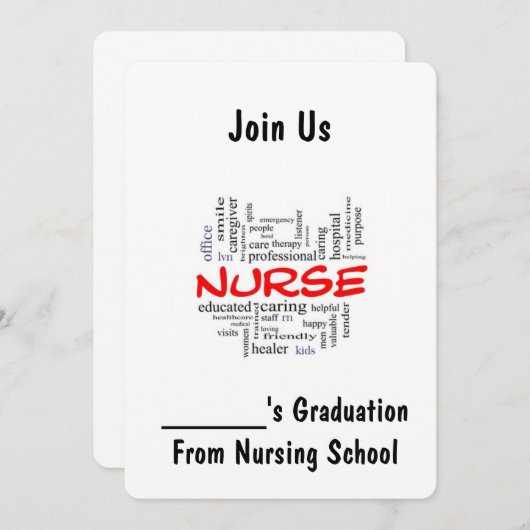 **** VERPLEEGKUNDIG AFSTUDEREN**** UITNODIGING (Voorkant / Achterkant)