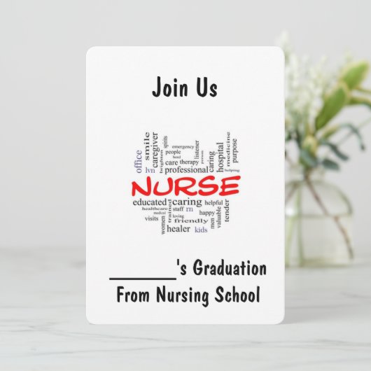 **** VERPLEEGKUNDIG AFSTUDEREN**** UITNODIGING (Staand voorkant)