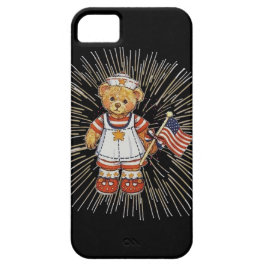 verpleegkundig Beer met modern wit vuurwerk iPhone 15 Case