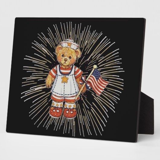  verpleegkundig Beer met modern wit vuurwerk Fotoplaat (Zijkant)