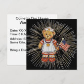  verpleegkundig Beer met modern wit vuurwerk Kaart (Voorkant / Achterkant)