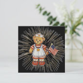  verpleegkundig Beer met modern wit vuurwerk Kaart (Staand voorkant)