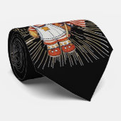 verpleegkundig Beer met modern wit vuurwerk Stropdas (Opgerold)