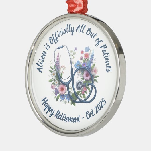 Verpleegkundig pensioen metalen ornament (Links)