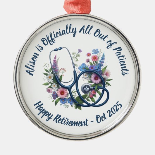 Verpleegkundig pensioen metalen ornament (Voorkant)