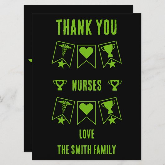 Verpleegkundig personeel Dank u (Voorkant / Achterkant)