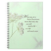 Verpleegkundige aanraking Levensbloem Notitieboek (Voorkant)