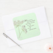 Verpleegkundige aanraking Levensbloem Vierkante Sticker (Envelop)