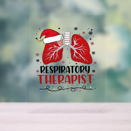 Verpleegkundige Ademhalingstherapeut Kerstmis, Lun Acryl Bord (Neutraal)