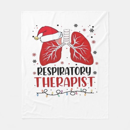 Verpleegkundige Ademhalingstherapeut Kerstmis, Lun Fleece Deken (Voorkant)