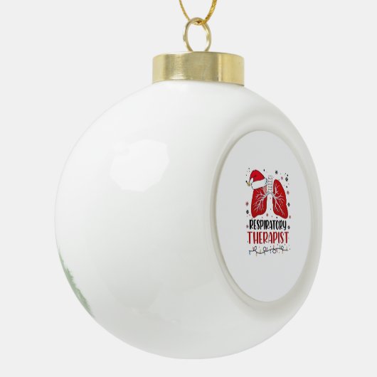 Verpleegkundige Ademhalingstherapeut Kerstmis, Lun Keramische Bal Ornament (Links)