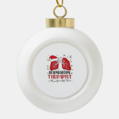 Verpleegkundige Ademhalingstherapeut Kerstmis, Lun Keramische Bal Ornament (Voorkant)