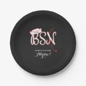 Verpleegkundige afstudeerfeest, BSN krijtbord rood Papieren Bordje (Voorkant)