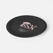 Verpleegkundige afstudeerfeest, BSN krijtbord rood Papieren Bordje (Gekanteld)