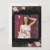 Verpleegkundige Afstudeerfeest Burgundy Bloemen Kaart (Achterkant)