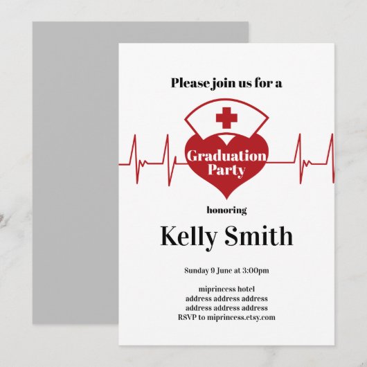 Verpleegkundige Afstudeerfeest Kaart (Voorkant / Achterkant)