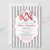 Verpleegkundige afstudeerfeest uitnodiging, rood z kaart (Voorkant)