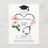 Verpleegkundige Afstuderen 2022 Floral Laurel Uitn Uitnodiging Briefkaart (Voorkant)