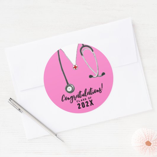 Verpleegkundige Afstuderen 2025 Ronde Sticker (Envelop)