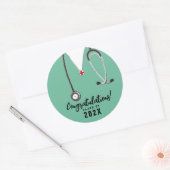 Verpleegkundige Afstuderen 2025 Ronde Sticker (Envelop)