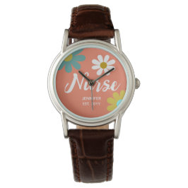 Verpleegkundige Afstuderen Boho Retro Floral Horloge