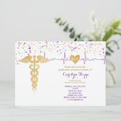 Verpleegkundige Afstuderen Ceremonie, BSN- Paarse  Kaart (Staand voorkant)