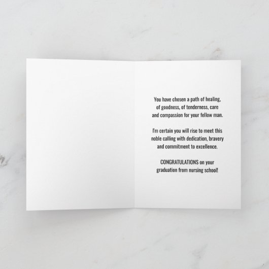 Verpleegkundige Afstuderen Gefeliciteerd Kaart (Binnen)