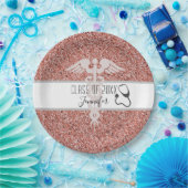 Verpleegkundige Afstuderen Medische Caduceus Roze  Papieren Bordje (Feest)