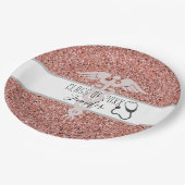 Verpleegkundige Afstuderen Medische Caduceus Roze  Papieren Bordje (Gekanteld)