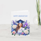 Verpleegkundige Afstuderen met iris en Rozen Kaart (Voorkant)