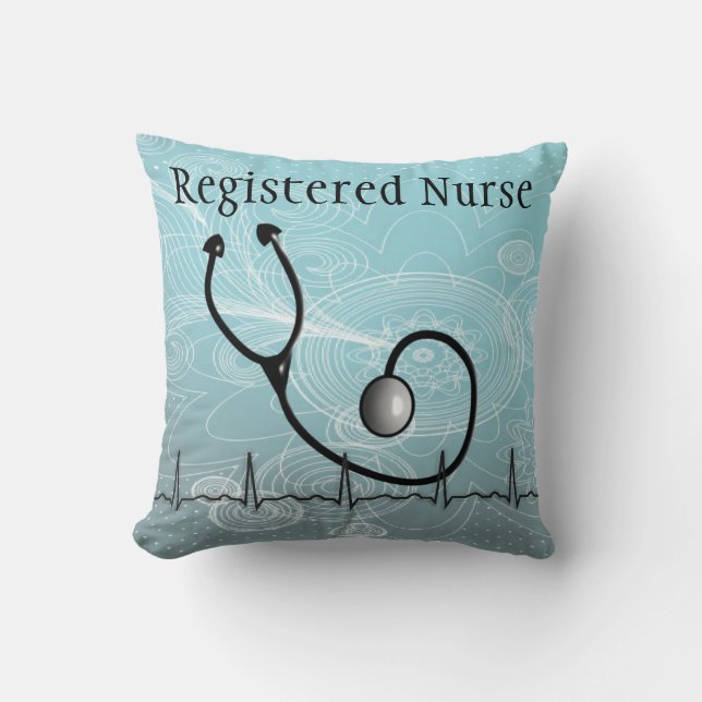 Verpleegkundige Afstuderen Pillow "Registered Nurs Kussen (Voorkant)