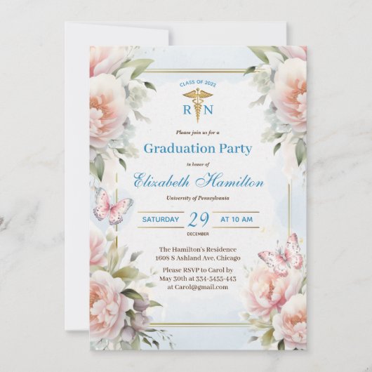 Verpleegkundige Afstuderen RN Verpleegkunde Afstud Kaart (Voorkant)