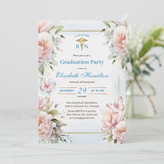 Verpleegkundige Afstuderen RN Verpleegkunde Afstud Kaart (Staand voorkant)