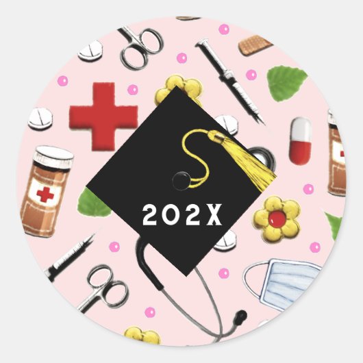 Verpleegkundige Afstuderen Ronde Sticker (Voorkant)