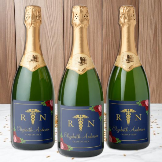 Verpleegkundige Afstuderen Sparkling Wijnetiket