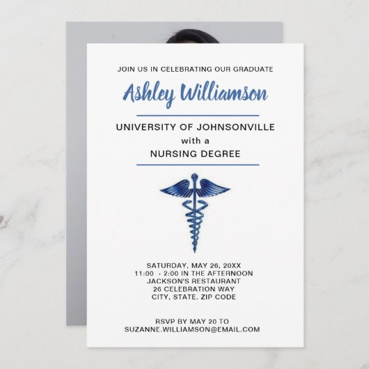 Verpleegkundige Afstuderen uitnodiging (Voorkant / Achterkant)
