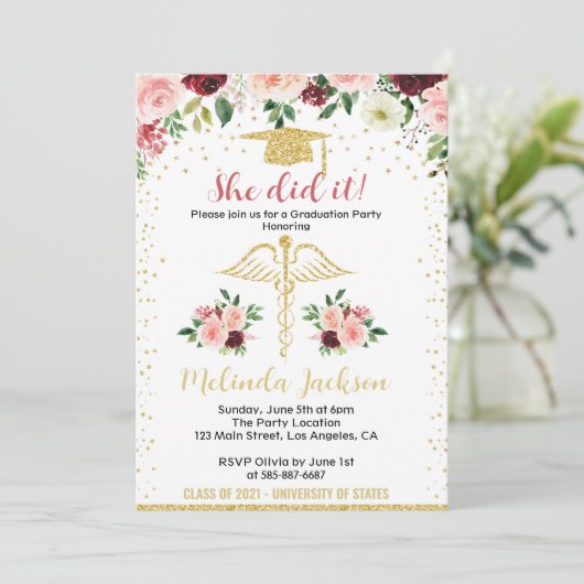 Verpleegkundige Afstuderen Uitnodiging (Staand voorkant)