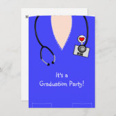 Verpleegkundige Afstuderen-uitnodigingenBlauwe Scr Kaart (Voorkant / Achterkant)