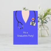 Verpleegkundige Afstuderen-uitnodigingenBlauwe Scr Kaart (Staand voorkant)