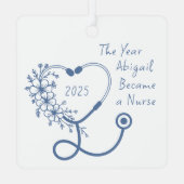 Verpleegkundige Afstuderen van 2025 Metalen Ornament (Achterkant)