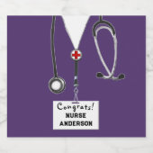 Verpleegkundige Afstuderen Verpleegschool Moussere Sparkling Wijnetiket (Enkel label)